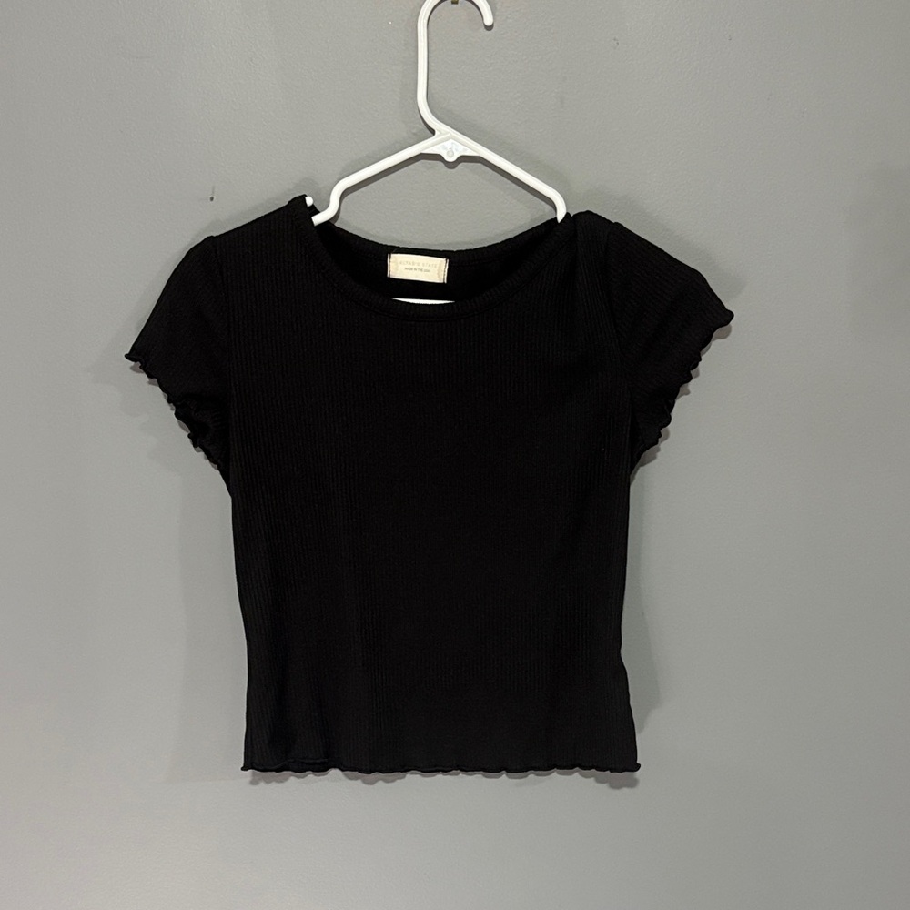 Altar’d State Black Ribbed Women's Top
